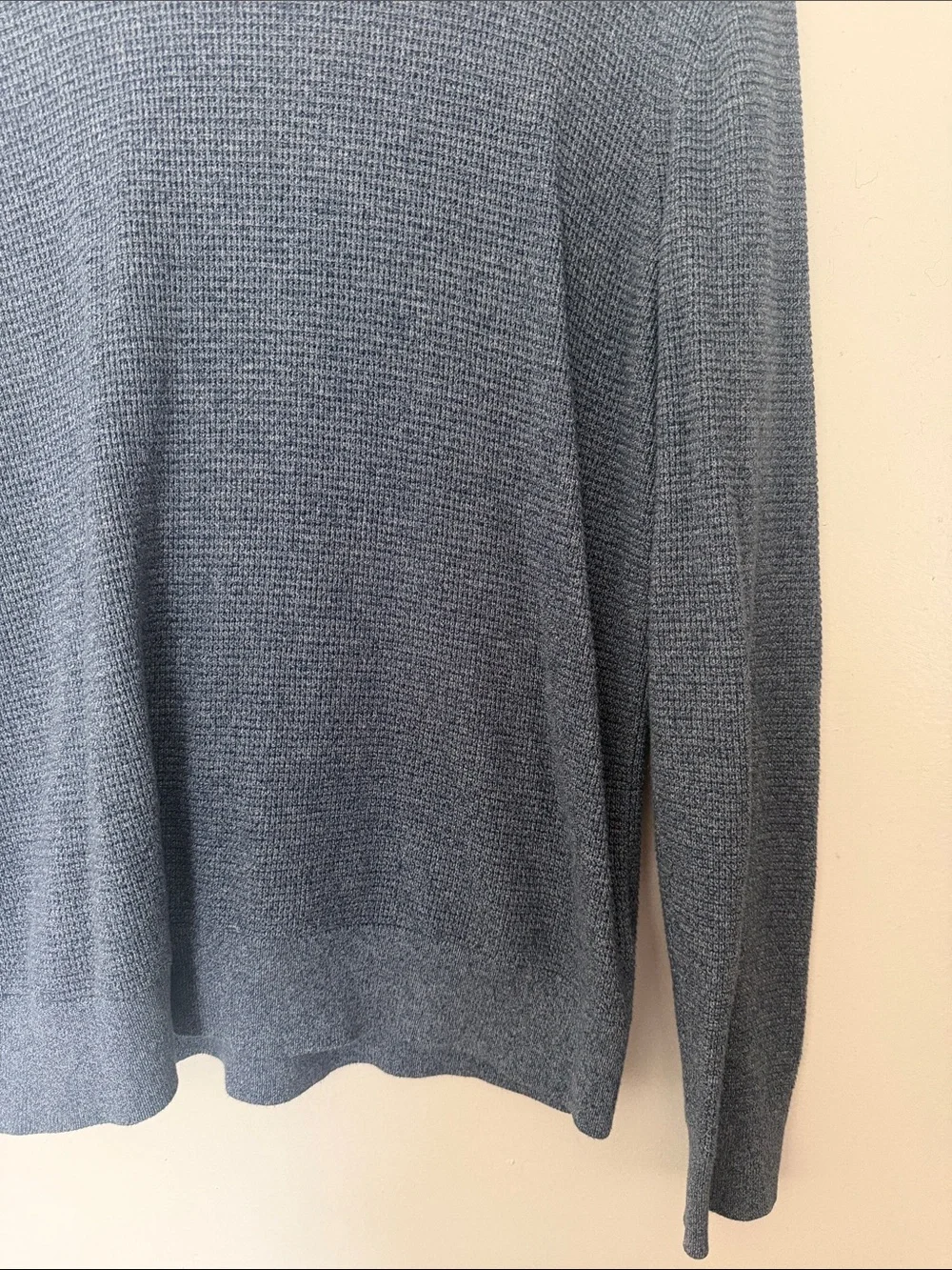 Banana Republic 100% Supima Cotton Waffle Knit Crewneck Sweater Blue Men’s M